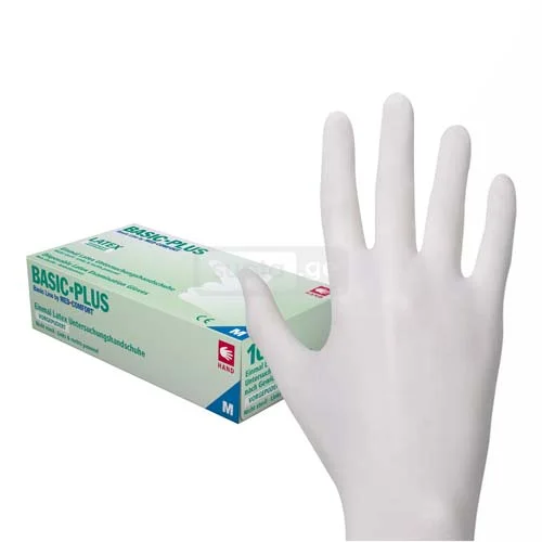 Latex medical glove powder free MEDIUM 100pcs